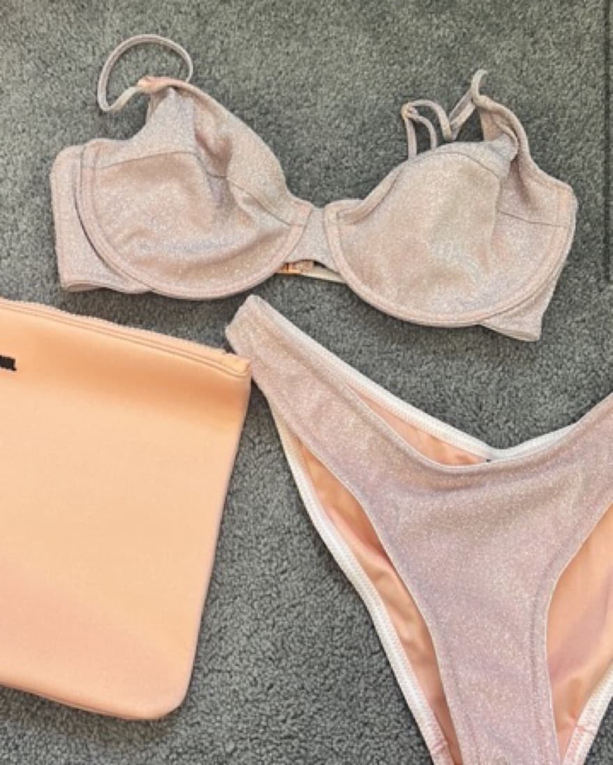 Triangl Pink Glitter Bikini set  - Image 4