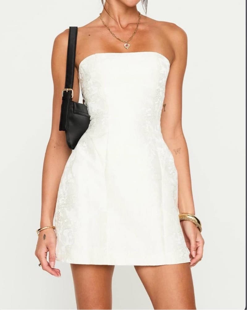 Heaven Sent Strapless Mini Dress White - Image 3