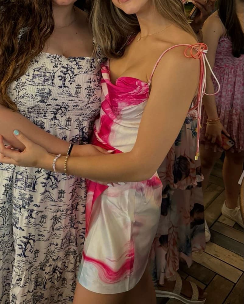 Vibrant Floral Chiffon Mini Dress - Image 4