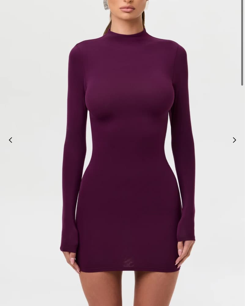 Luxurious Mulberry Bodycon Dress - Image 1