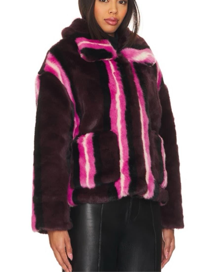 Jakke Traci Coat in Burgundy Stripe - Image 2