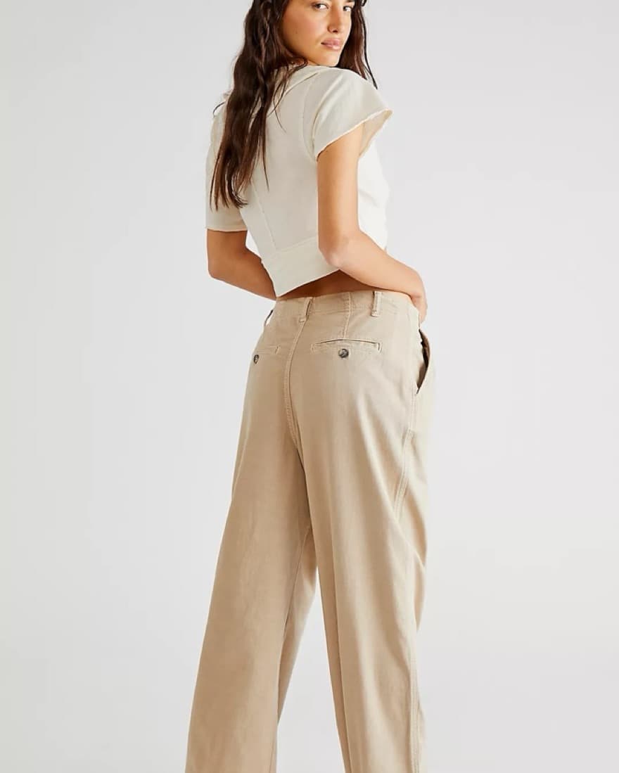 Free People Beige Addy Chino Pants - Image 2