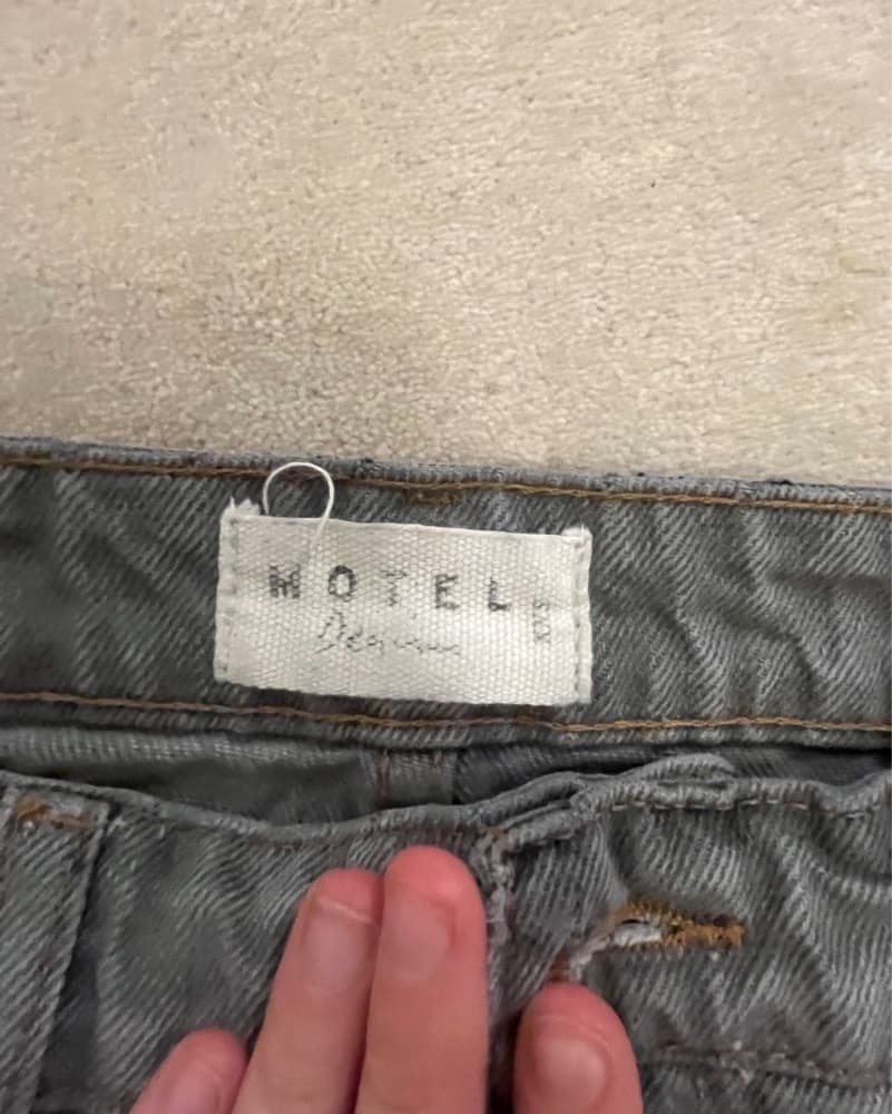 Grey Motel Denim Mini Skirt - Image 2