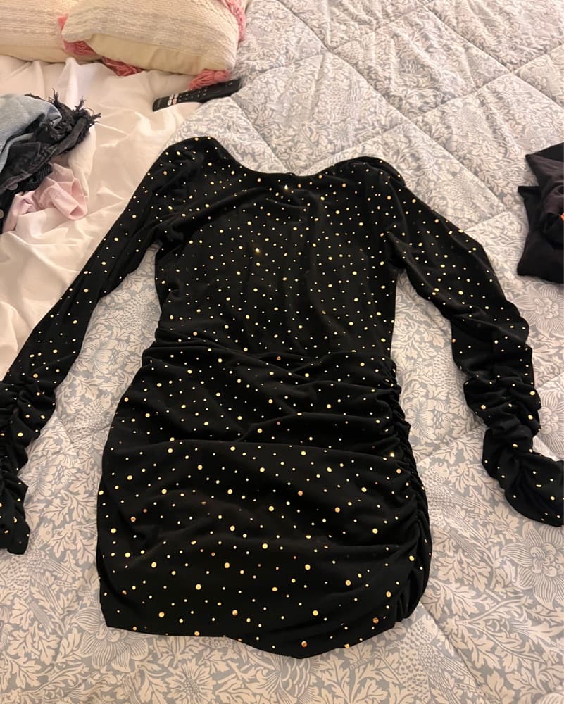 Sparkling Black Mini Dress - Image 2