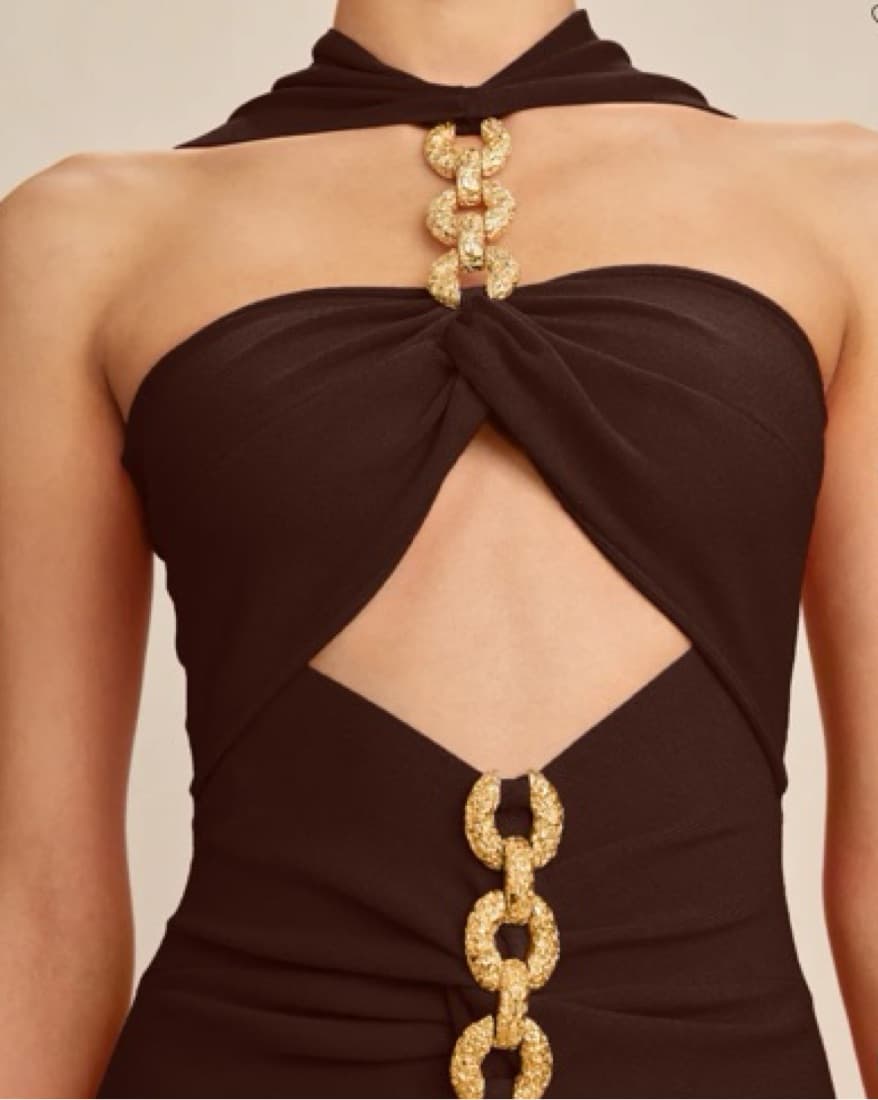 Cult Gaia Brown Cristos Midi Dress - Image 5