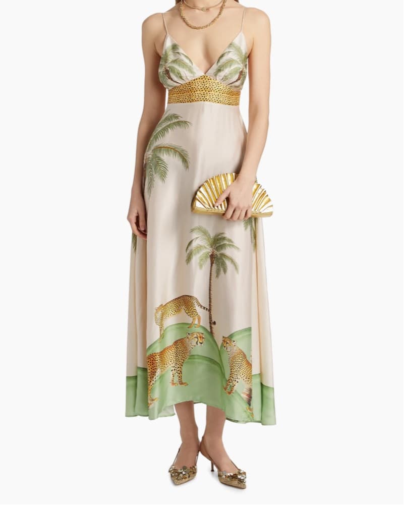 Carolina K Tropical Palm Leaf Maxi Dress - Image 4
