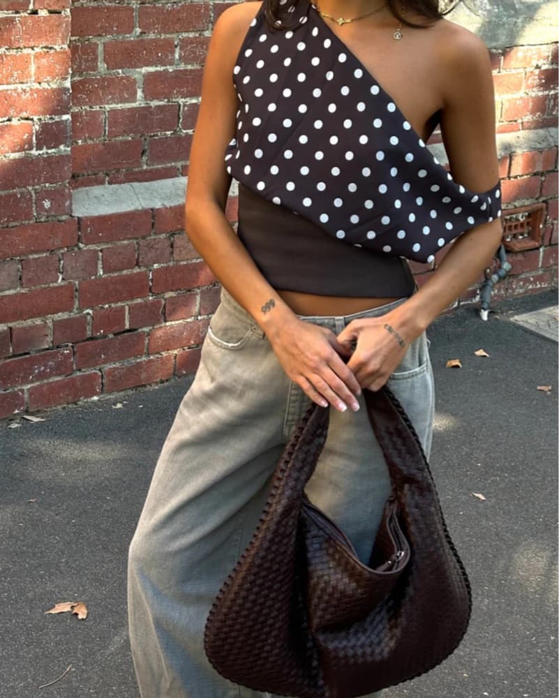 Brown Polka Dot Top Design By Si - Image 2