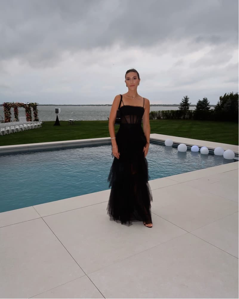 BCBGMAXAZRIA Tulle Corset Black Gown - Image 6