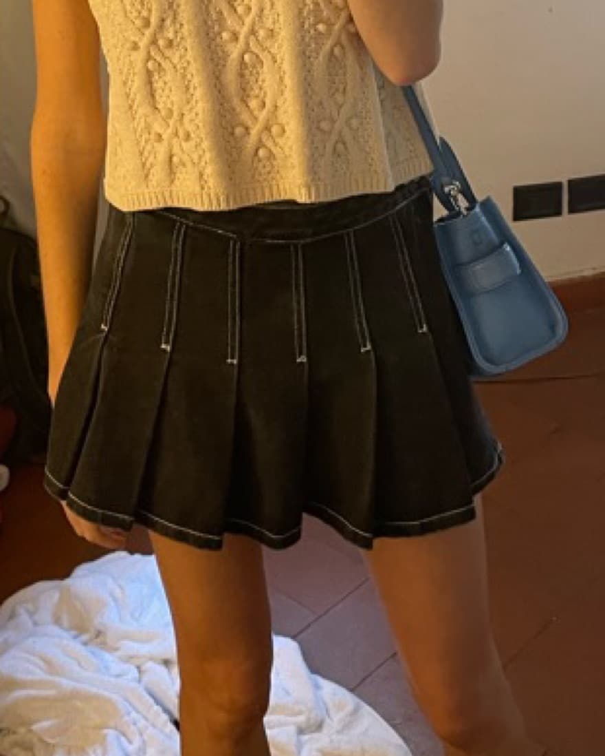 Mini Black Denim Brandy Melville Skirt - Image 2