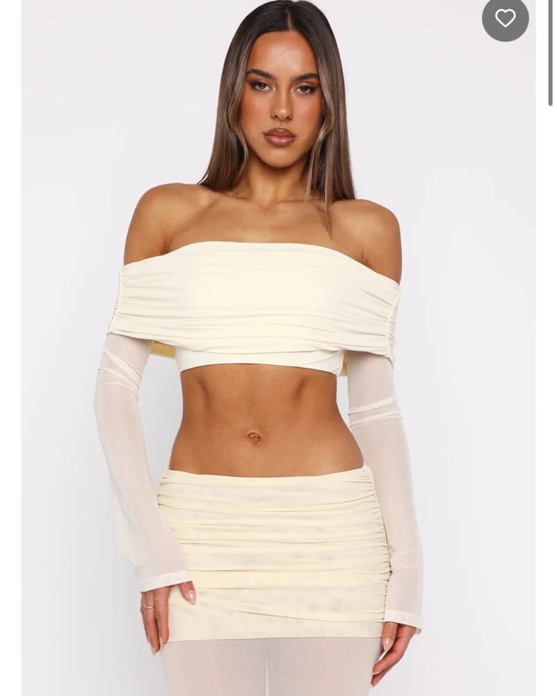 Mesh Long Sleeve Skirt Set  - Image 1