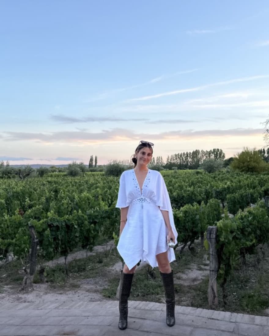One Of A Kind White Flowy Azulik Dress - Image 1