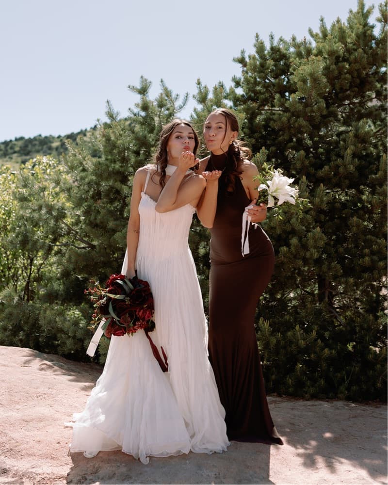 Halter Turtle Fishtail Gown in Chocolate - Image 2