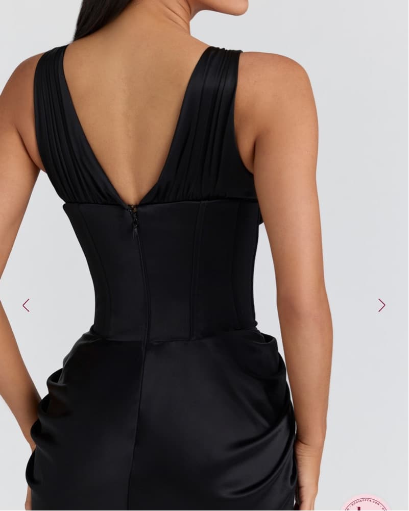 House Of CB Black Hourglass Satin Maxi - Image 3