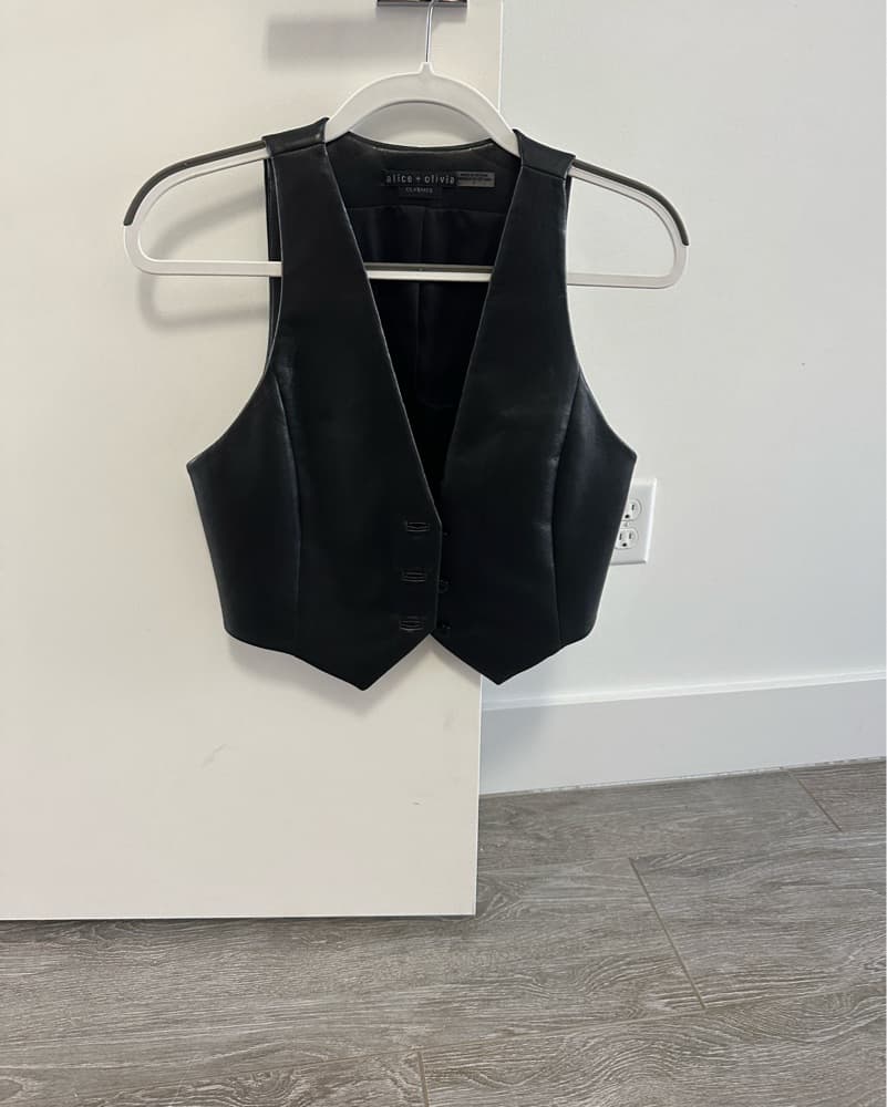 Alice And Olivia Leather Vest - Image 1