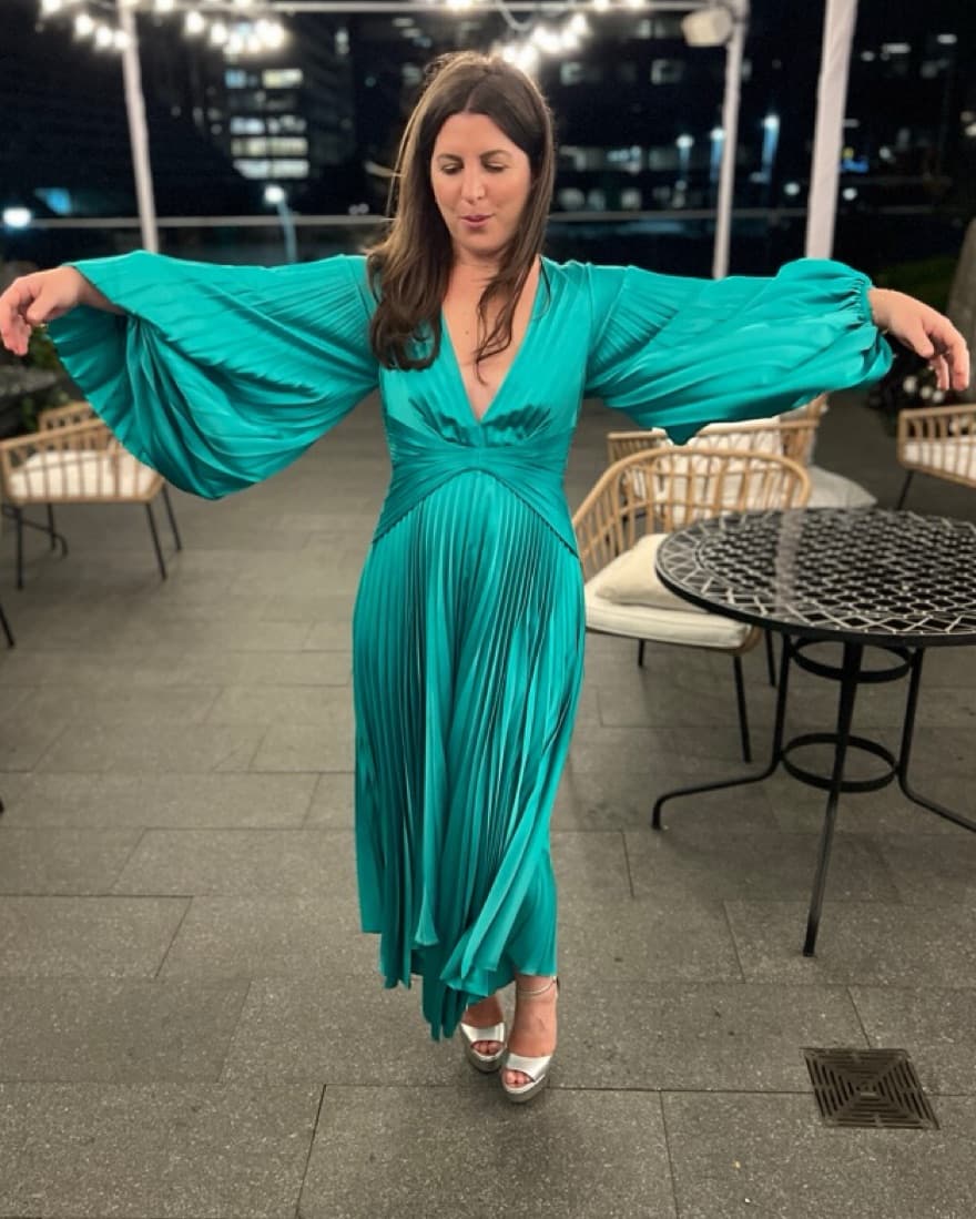Acler Long Sleeve Green Palms Maxi/Midi  - Image 1
