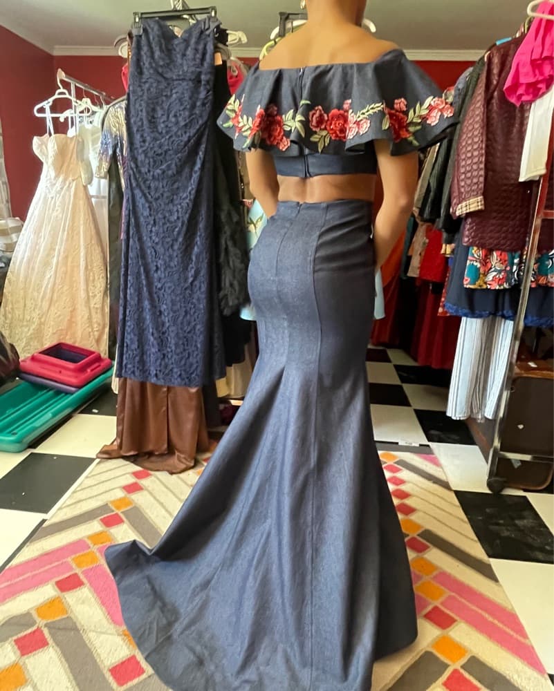 La Femme Two Piece Denim Dress - Image 3