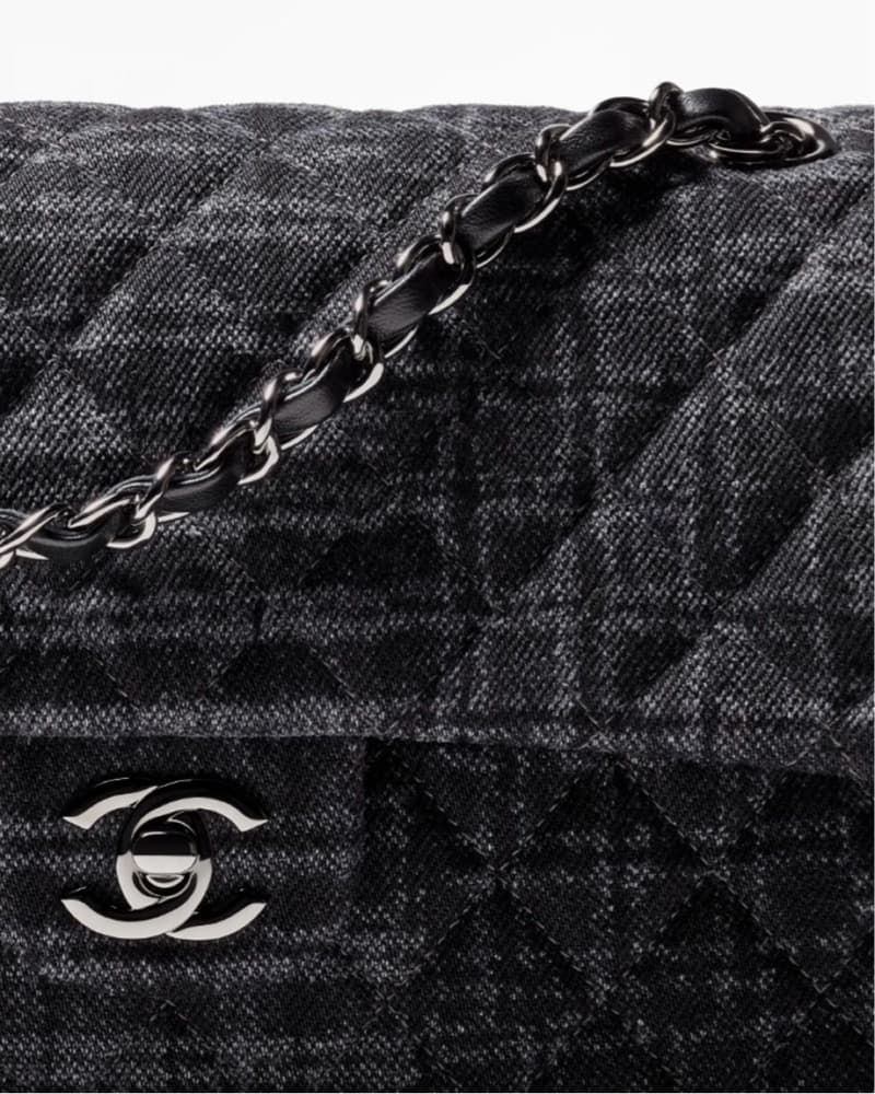Elegant Chanel Charcoal Tweed Shoulder Bag - Image 2