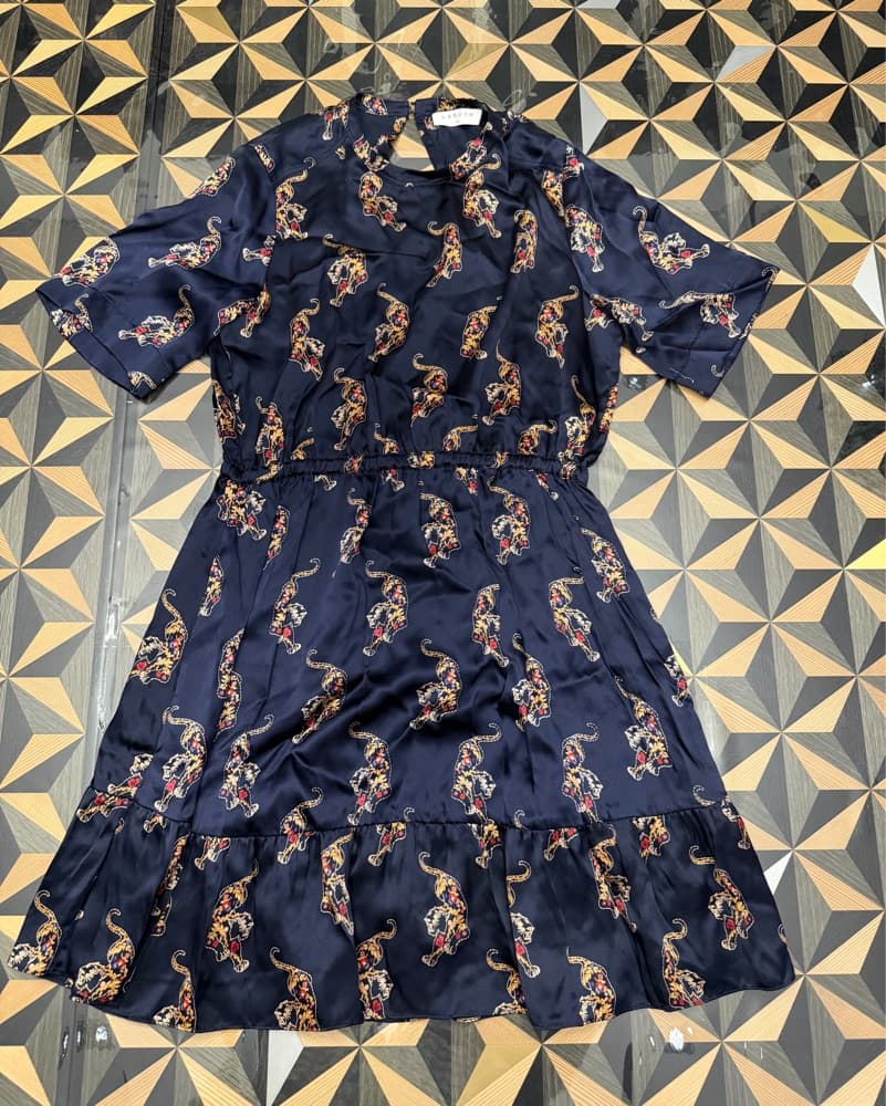 Sandro Navy Silk Tiger Print | 2 - Image 3