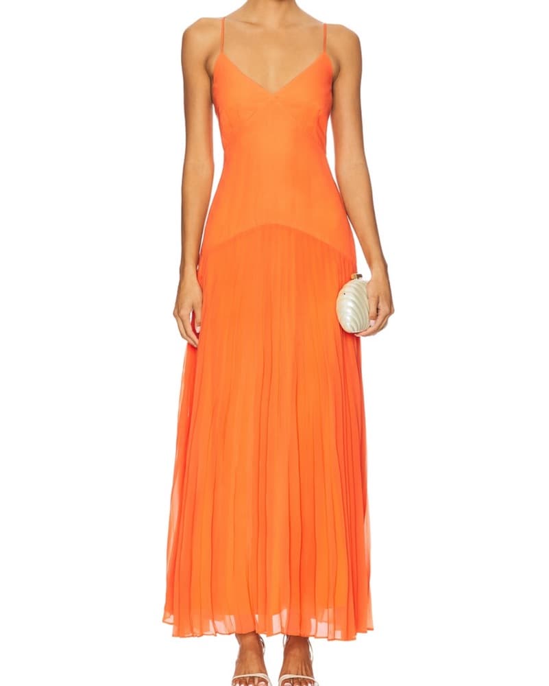 Orange Wedding Guest Dress - Image 1