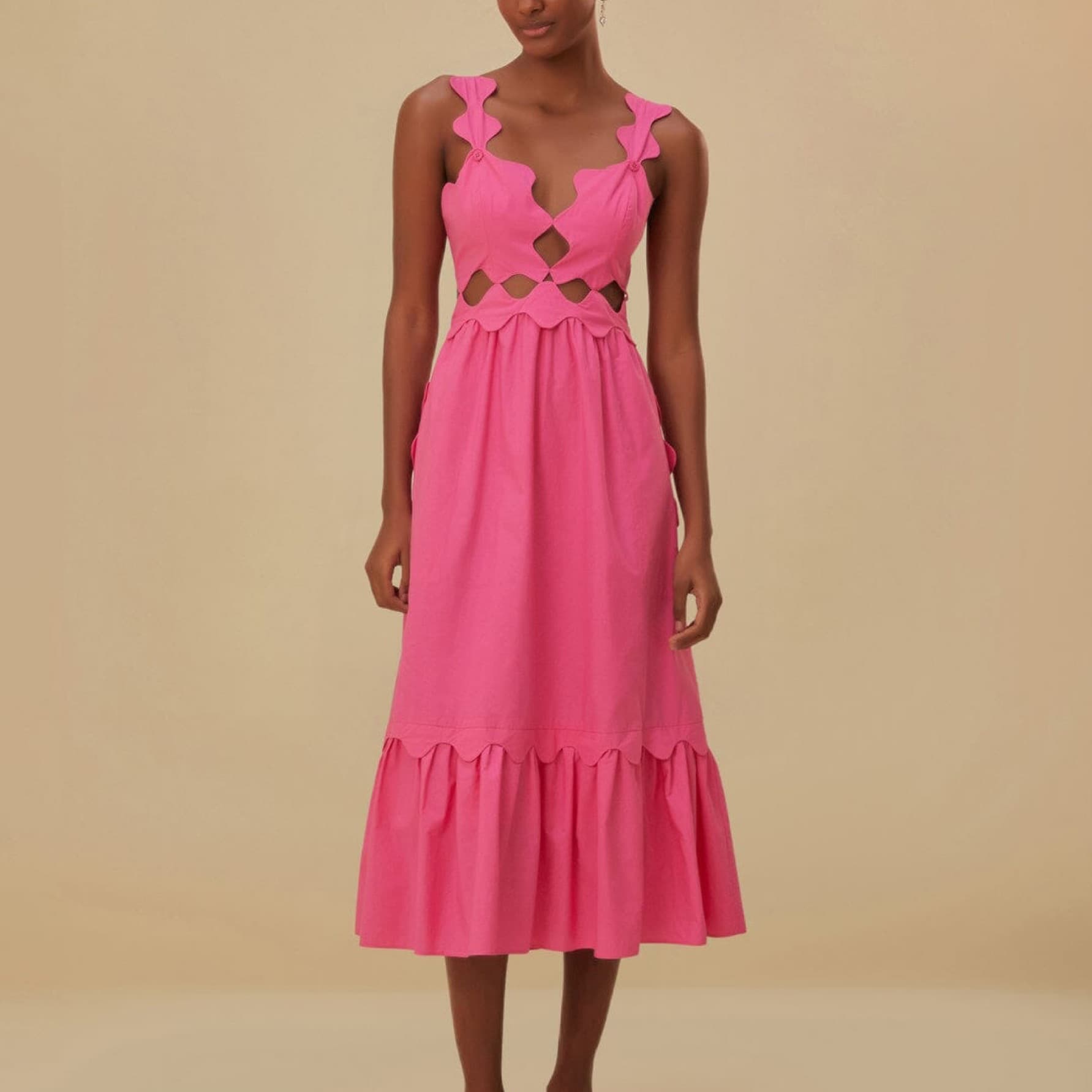Farm Rio Pink Midi Dress - Image 1