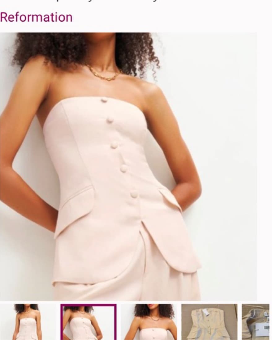 Reformation Tonya Tube Top - Oyster Ivor - Image 3