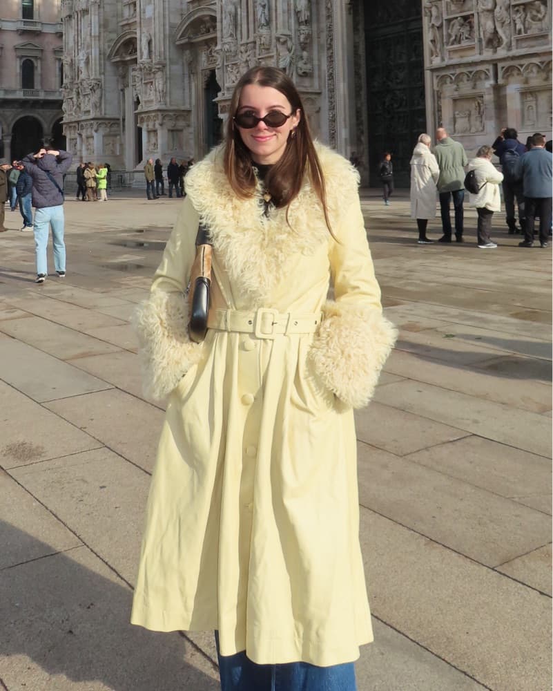 Saks Potts Butter Yellow Foxy Coat Small - Image 1