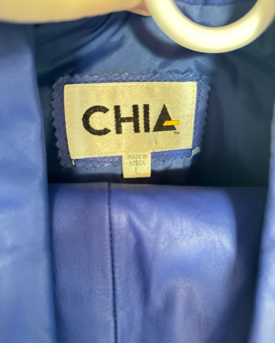 Blue Leather Vintage Skirt And Jacket - Image 2