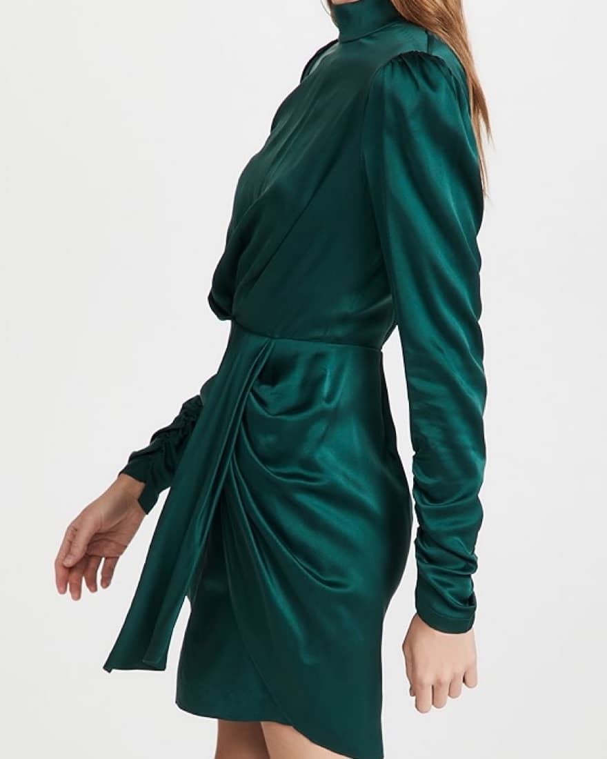 Emerald Green Satin Dresss - Image 2