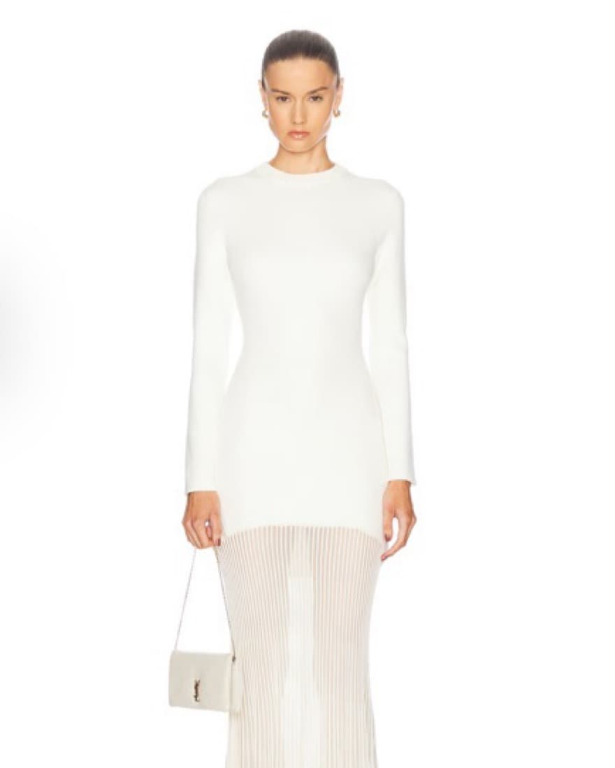 Elegant White Pleated Dress - Image 2