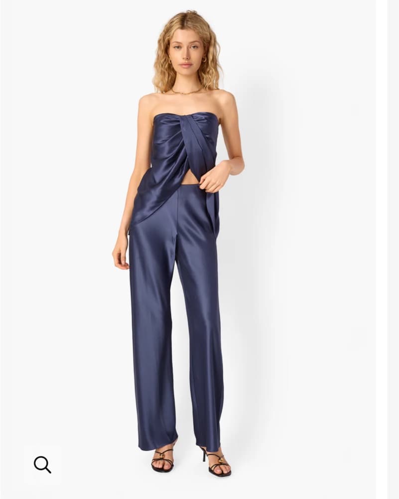 $295 100% Silk cami nyc navy pants   - Image 2