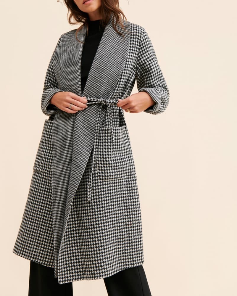 Houndstooth Printed Overcoat - Image 4