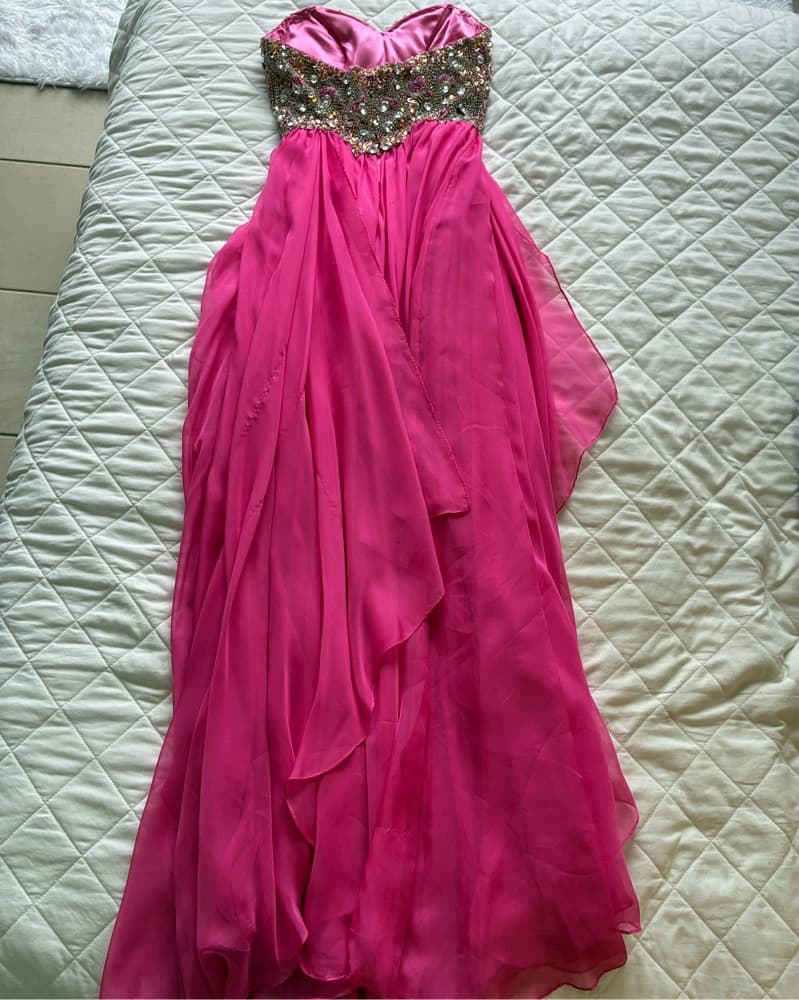 Fuscia Gemmed Long Dress - Image 2