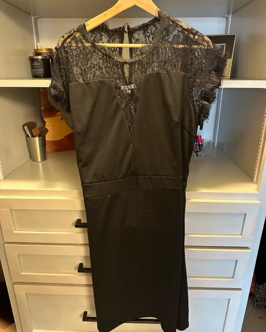 Black Maurices Lace Top Dress, Size 0 - Image 1