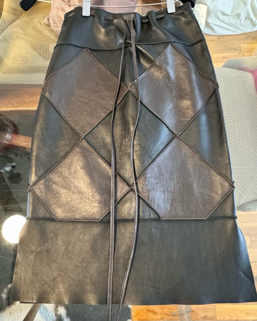 Bergdorf Goodman - Pencil Leather Skirt  - Image 1