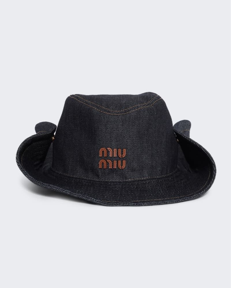 Miu Miu Denim Cowboy Drill Hat  - Image 4