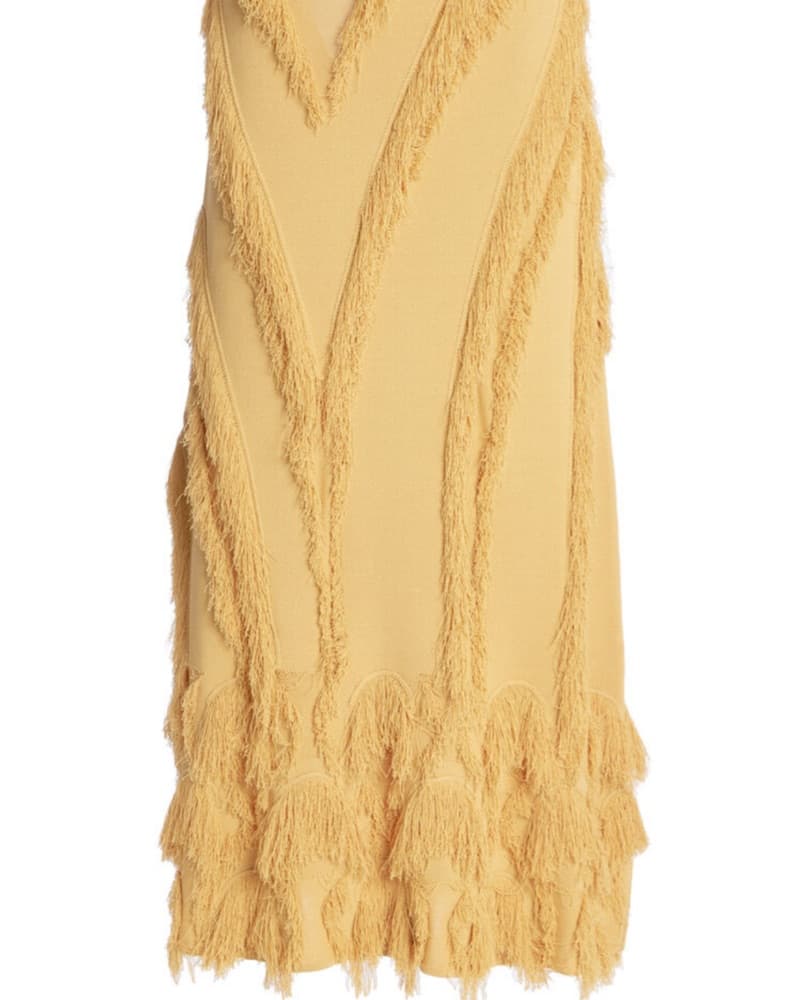 Ulla Johnson Yellow Fringe Skirt Top Set - Image 4