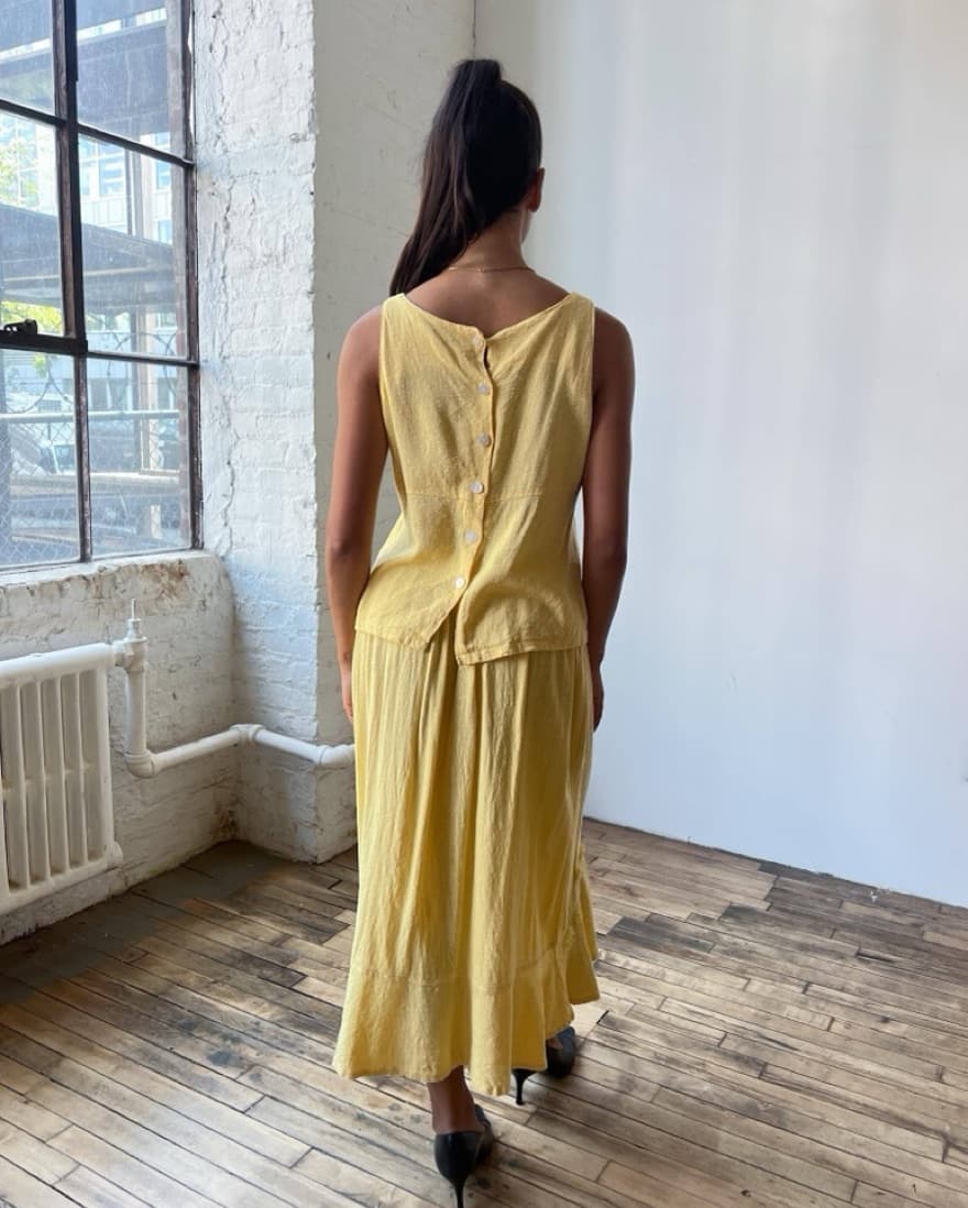 Vintage Pale Yellow Two Piece Set - Image 3