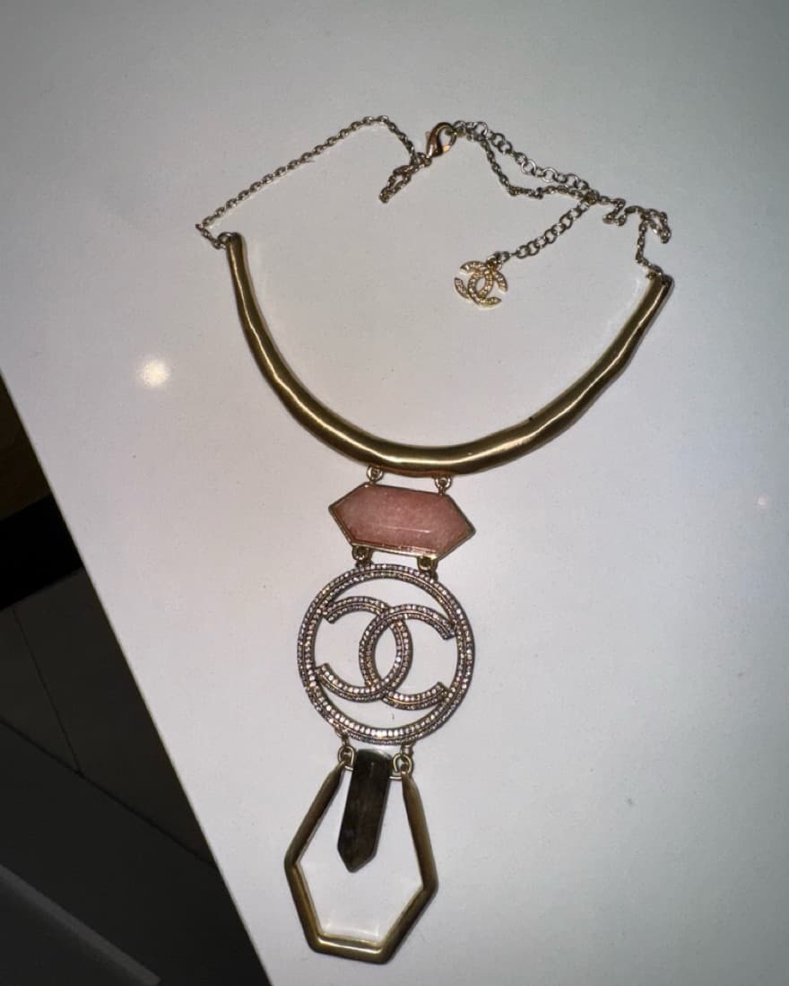 Vintage Chanel Bar Gem Necklace  - Image 4