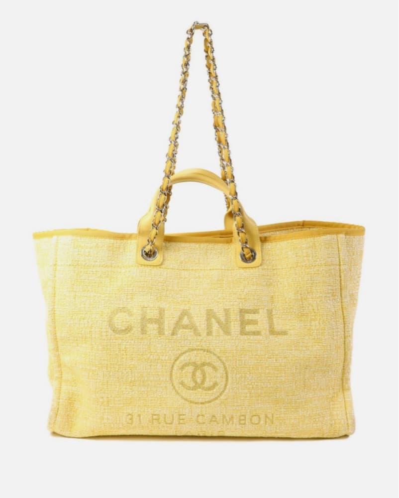 Chanel Yellow Deauville Tote - Image 1