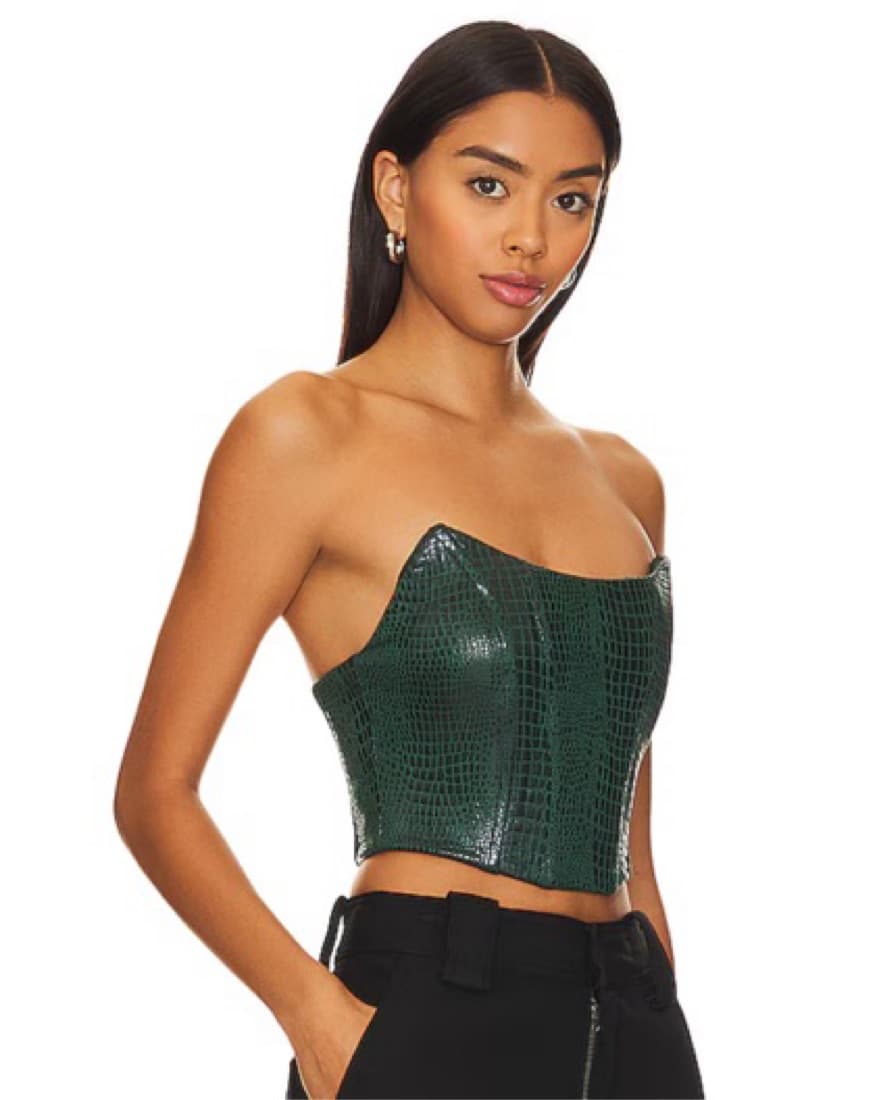 Sleek Snake Print Cropped Top - Image 2