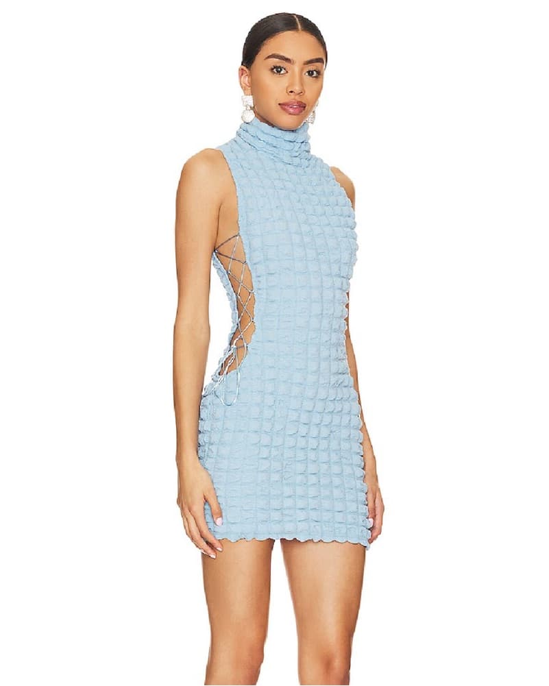 Cute Popcorn Turtle Neck Dress - Image 3