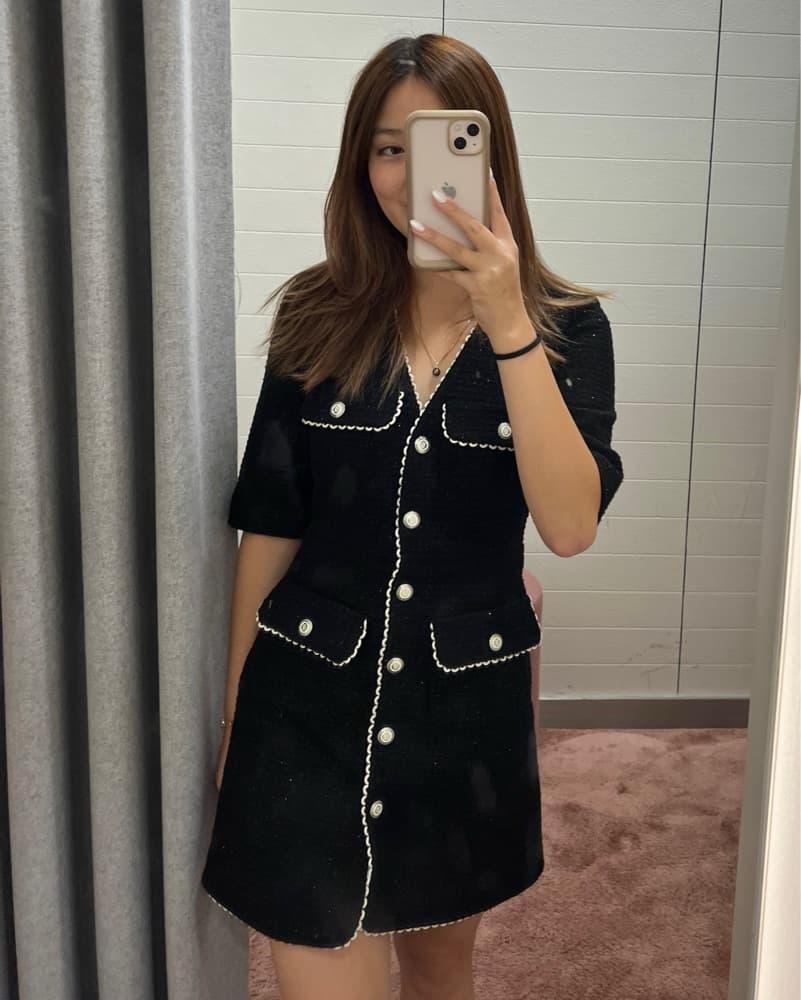 Maje Ritoseau Tweed Dress - Image 1