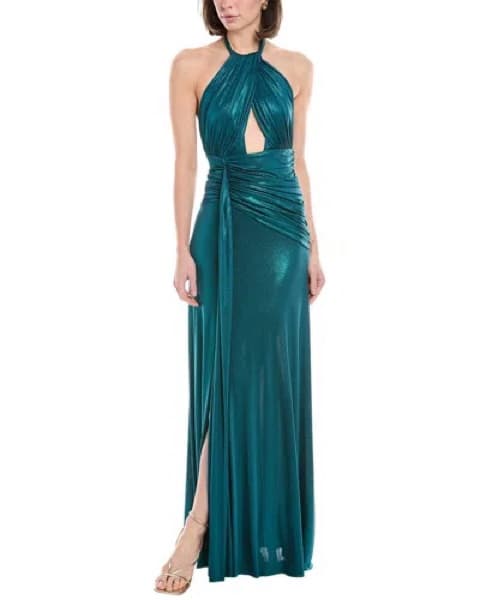 $795 PatBo Metallic Draped Dress - Image 2