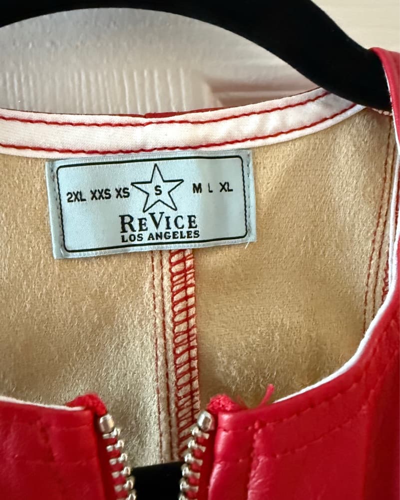 Revice Vegan Red Leather Dress - Image 3