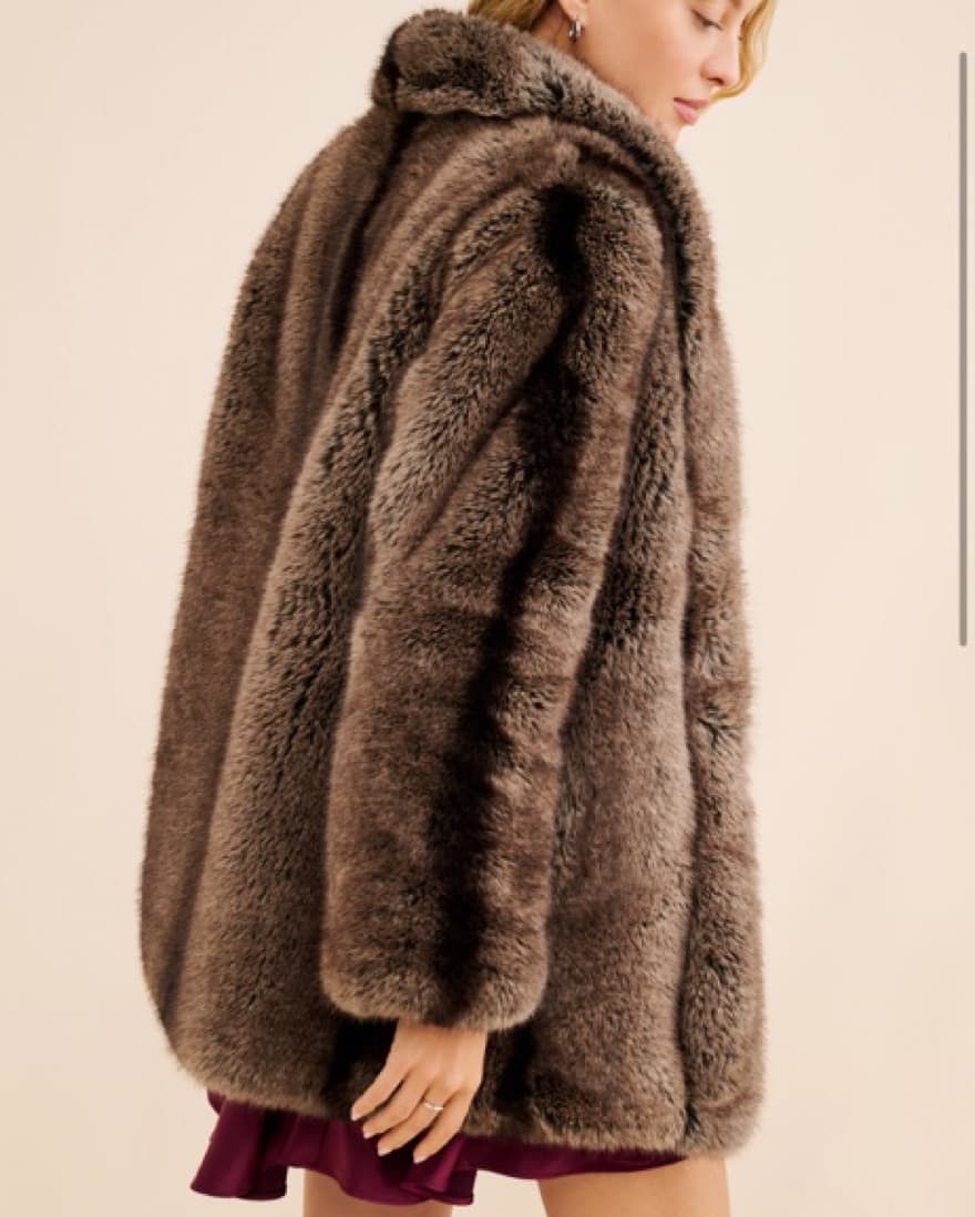 Brown Thick Fur Coat - Image 1