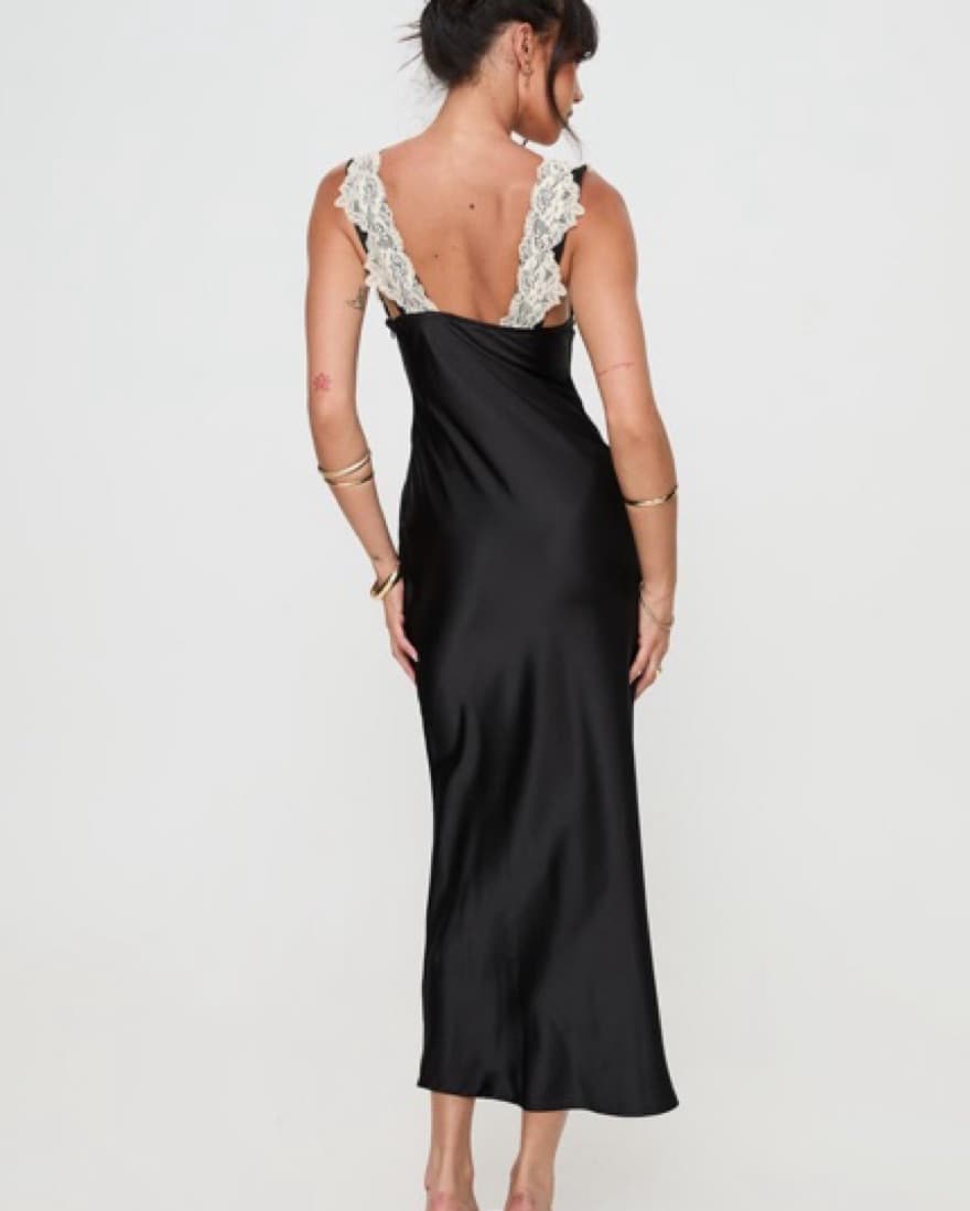 Black Lace Maxi Dress - Image 2