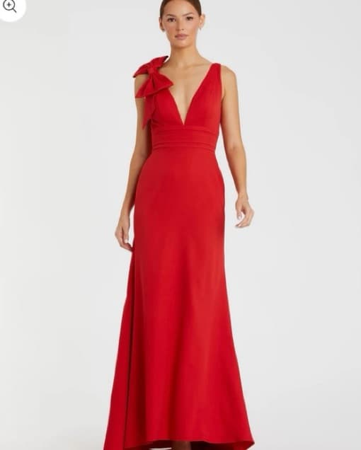 Mac Duggal Red Bow Gown - Image 1
