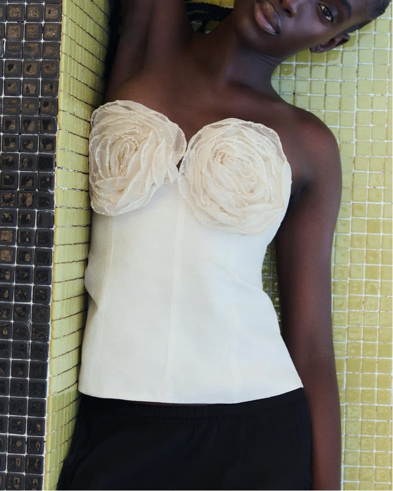 Strapless Floral Corset Top - Image 1