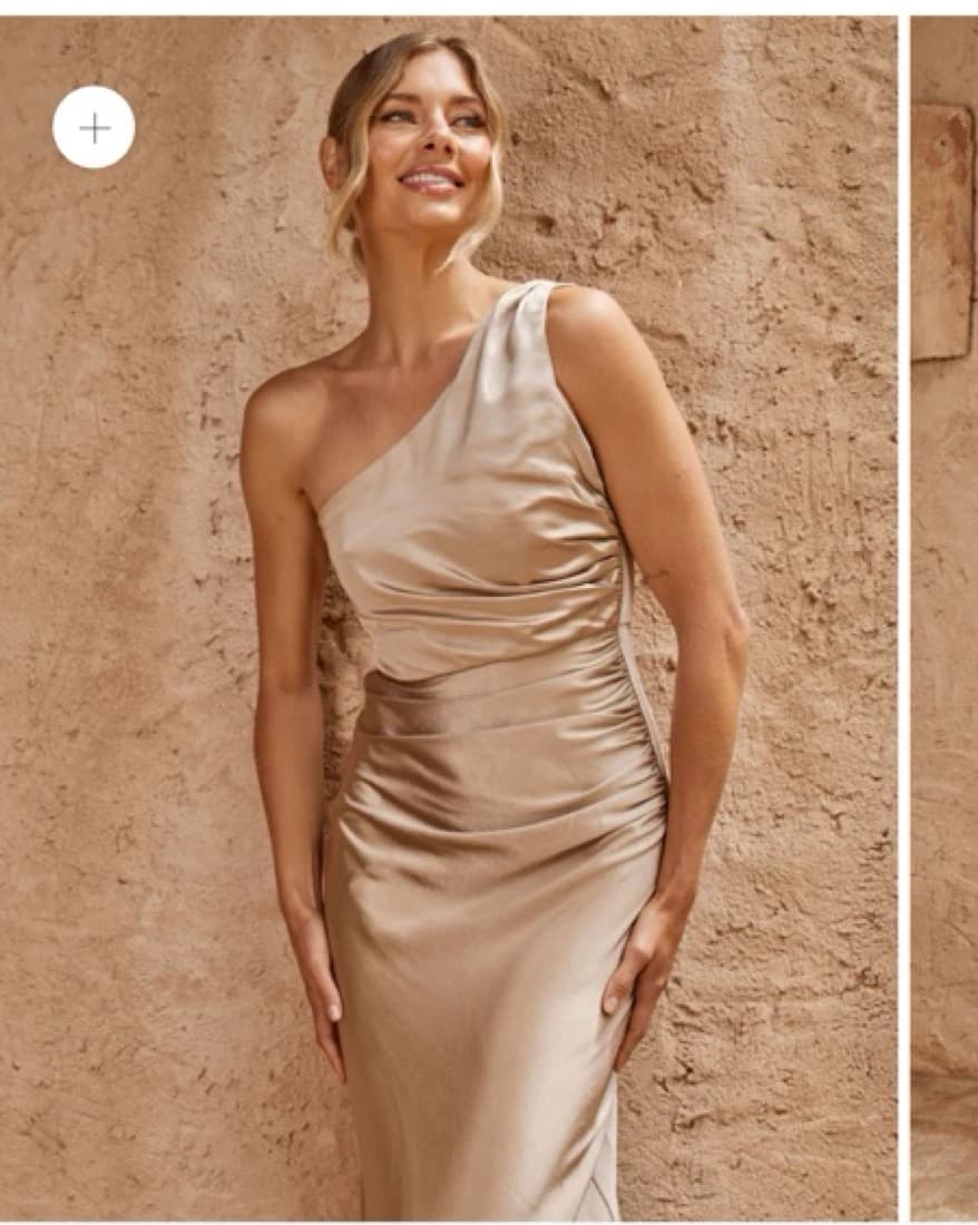 Six Stories One Shoulder Champagne Dress - Image 1