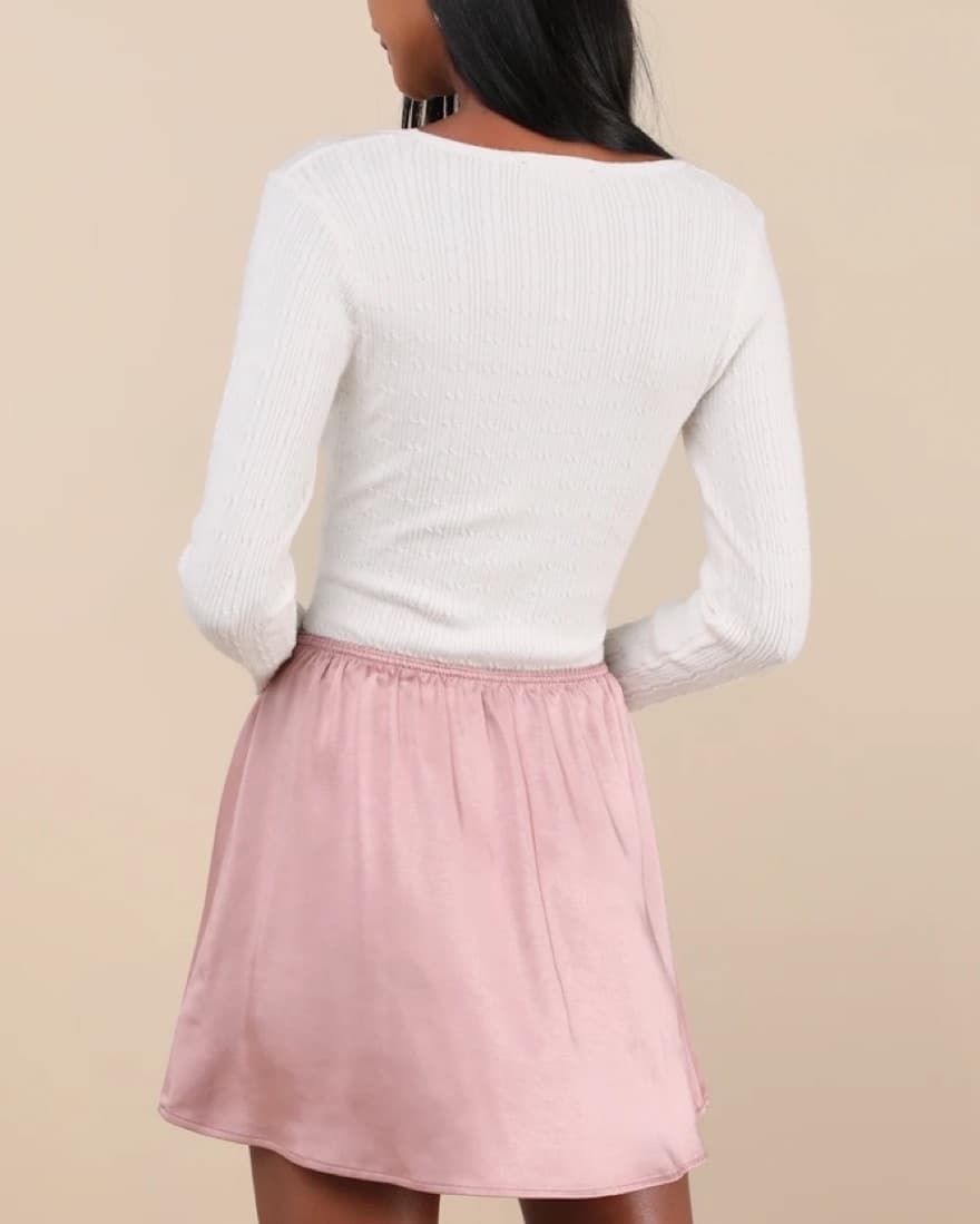 Lulus - Pink Satin Mini Skirt - Image 2